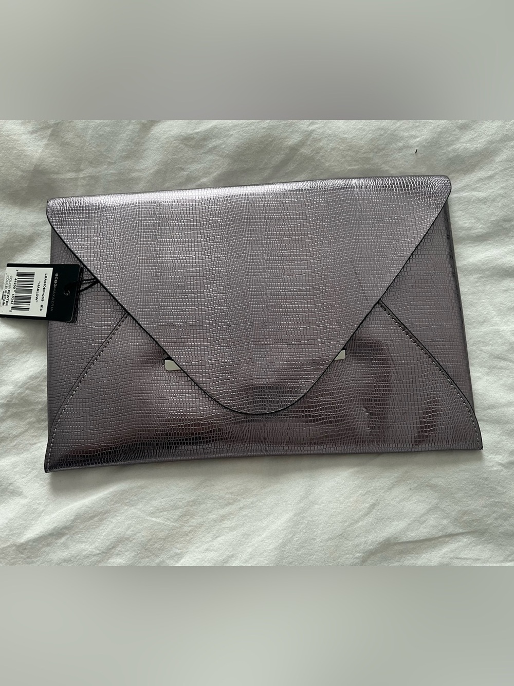 BCBGMaxAzria Metallic Lavender Envelope Clutch
